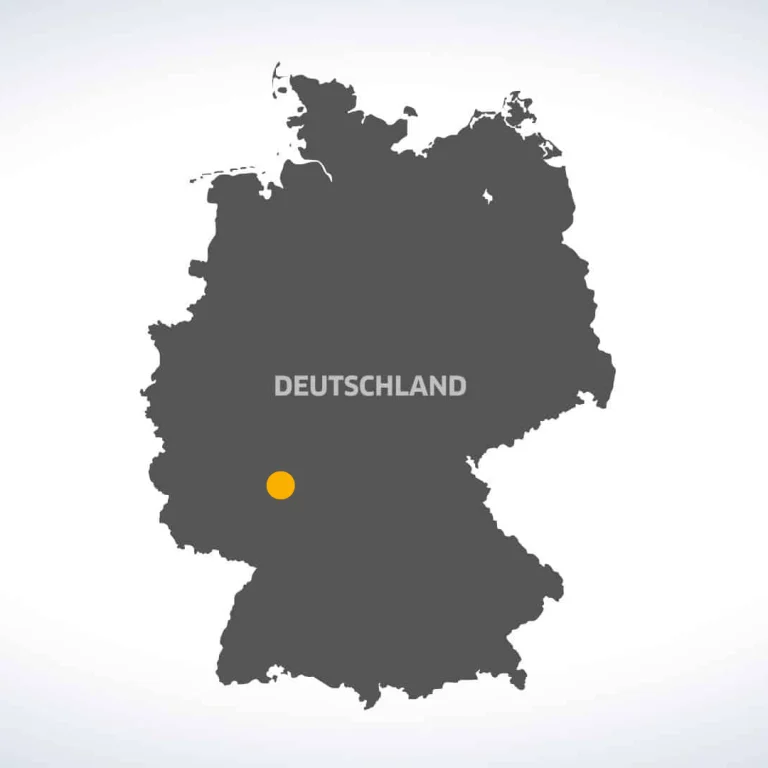 Deutschlandkarte mit eingezeichnetem Standort
