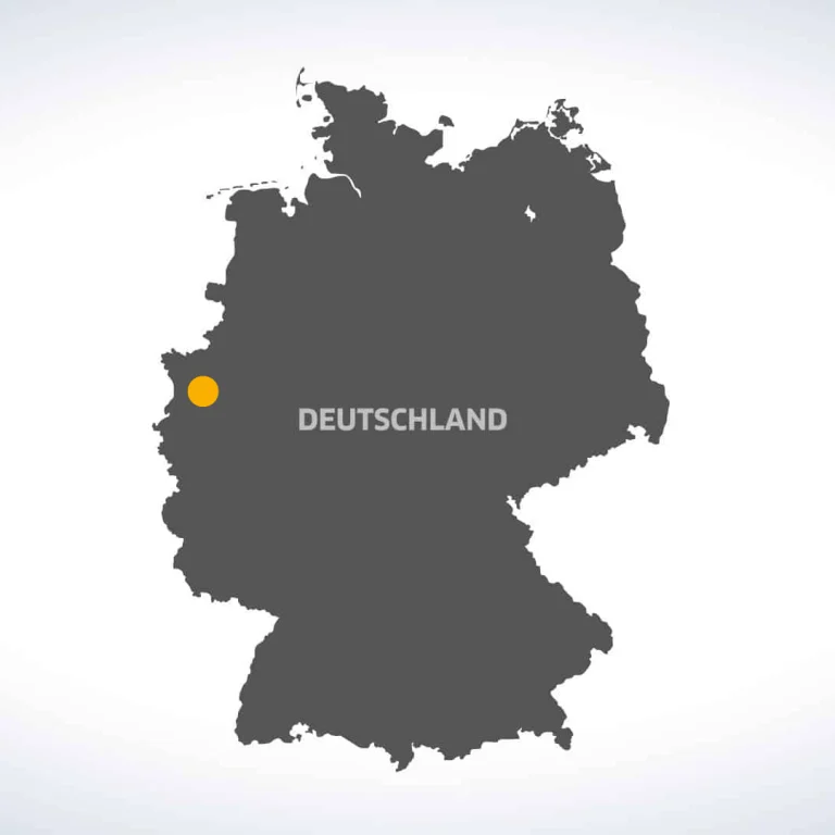 Deutschlandkarte mit eingezeichnetem Standort