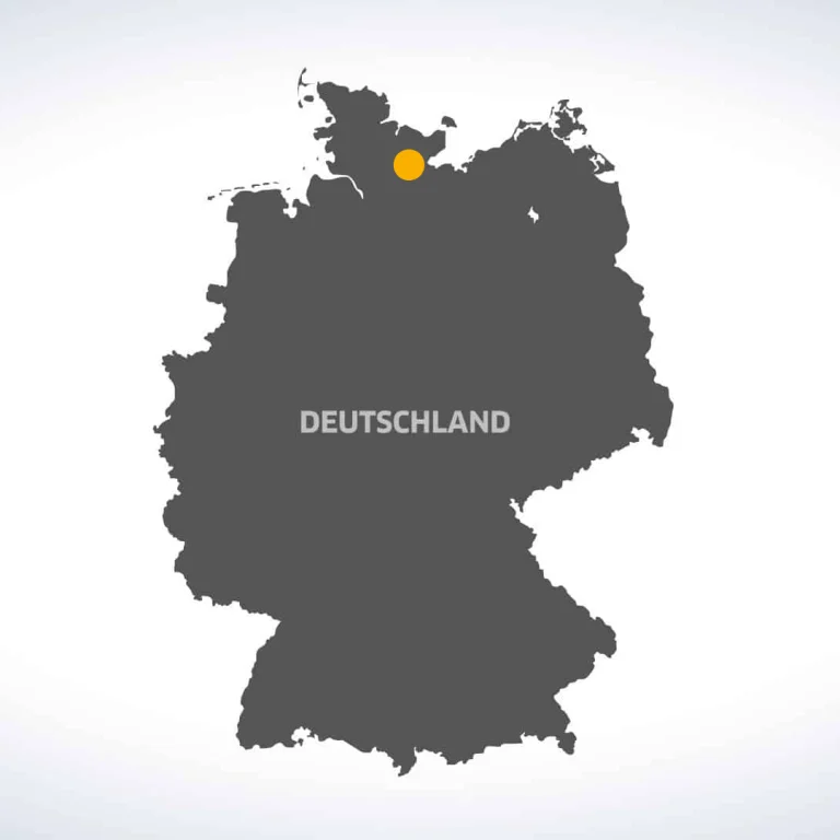 Deutschlandkarte mit eingezeichnetem Standort
