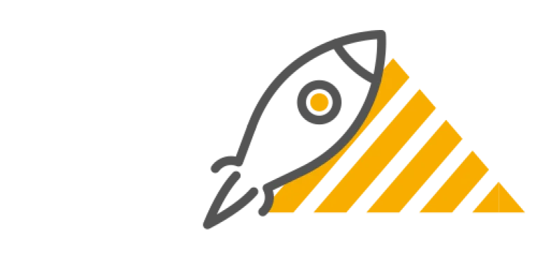 Dampsoft Icon Logo mit Rakete
