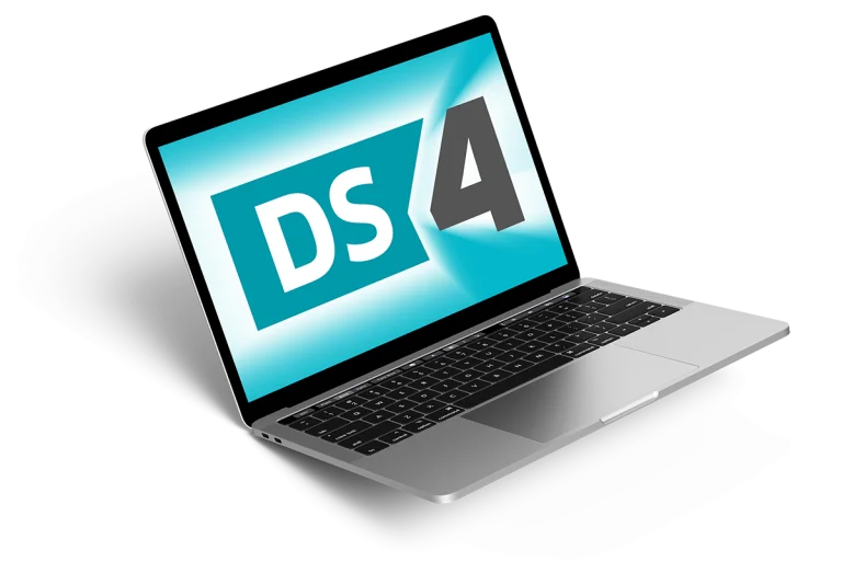 Laptop mit DS4 Logo