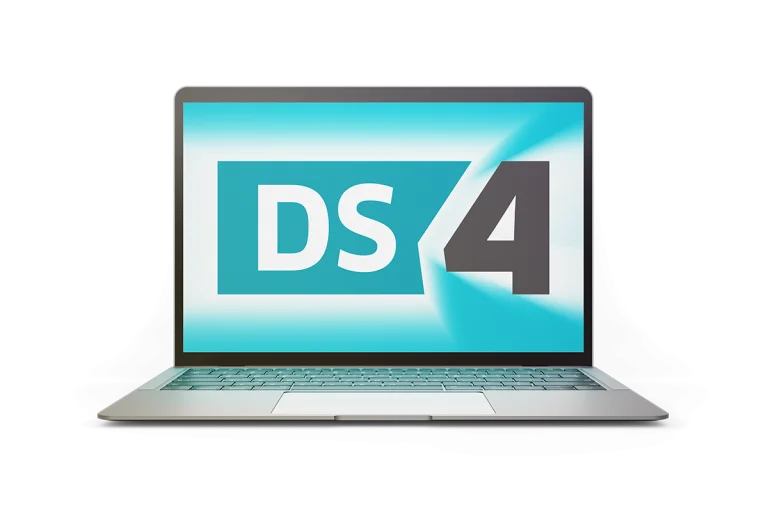 Laptop mit Ds4 Logo
