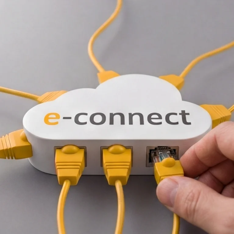 Eingesteckter Stecker steht für die technische Verbindung zur e-connect.