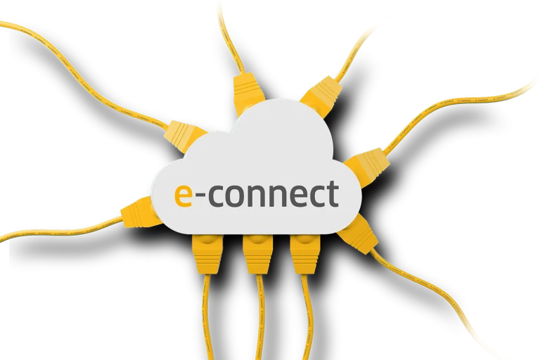 Mehrere LAN-Kabel sind über eine Wolke mit der Aufschrift 