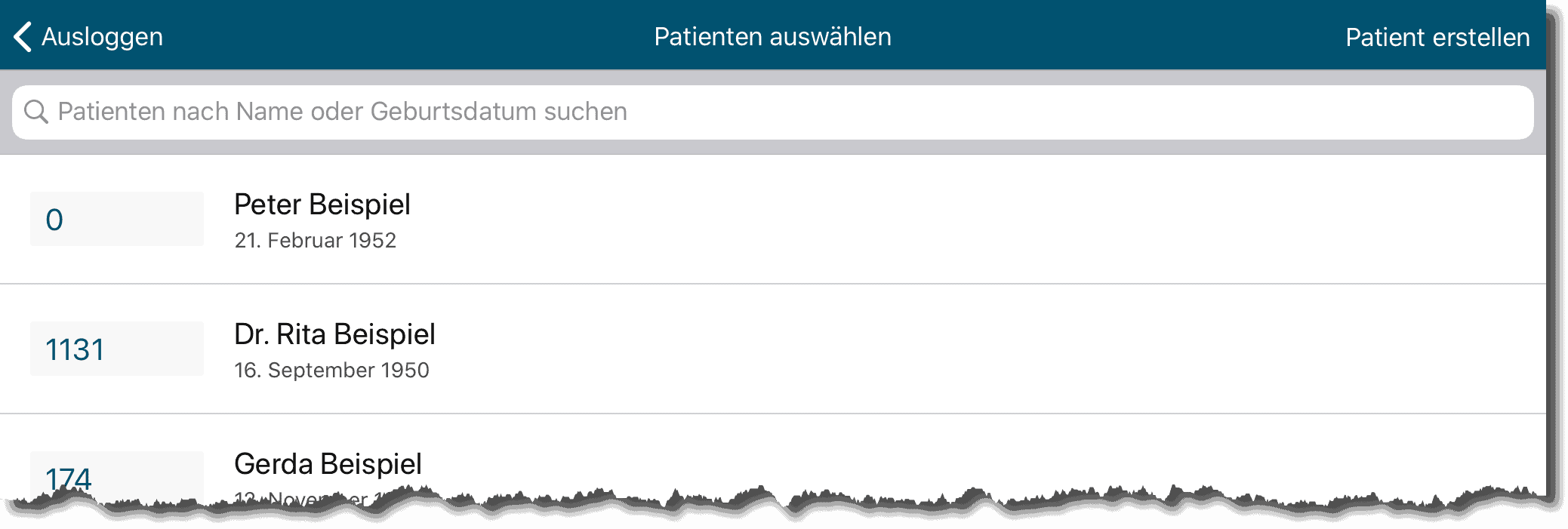 Athena- anschauliche Patientenaufklärung - Patientenliste