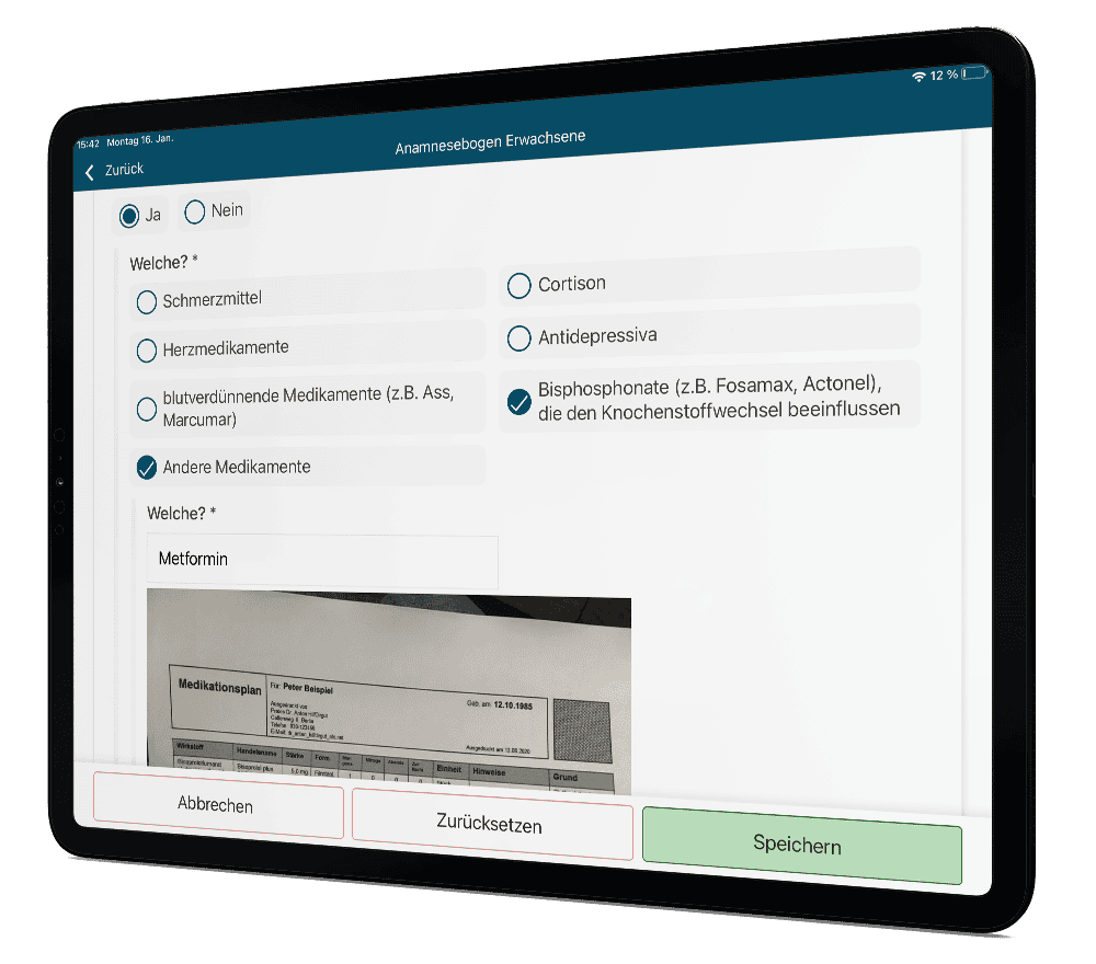 Athena: Digitale Anamnese